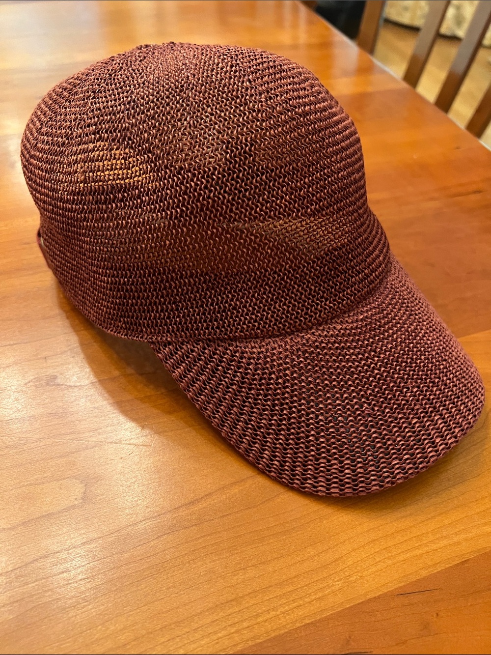 Anthropologie Wyeth By Todd Magill Paula Womens Raffia Baseball Cap in Wine